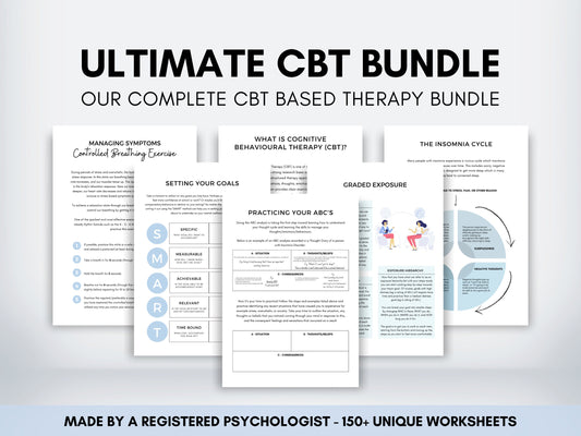 The Ultimate CBT Worksheets Bundle – Everything You Need to Help Clients Thrive in Therapy.