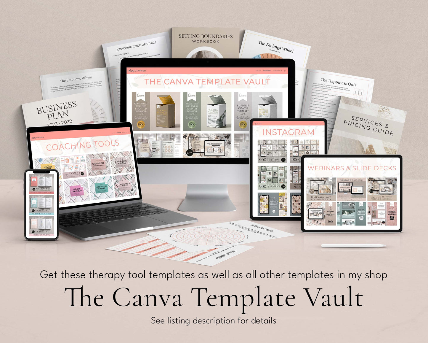 Somatic Therapy Worksheets – Canva Templates for Emotional Regulation & Trauma Healing