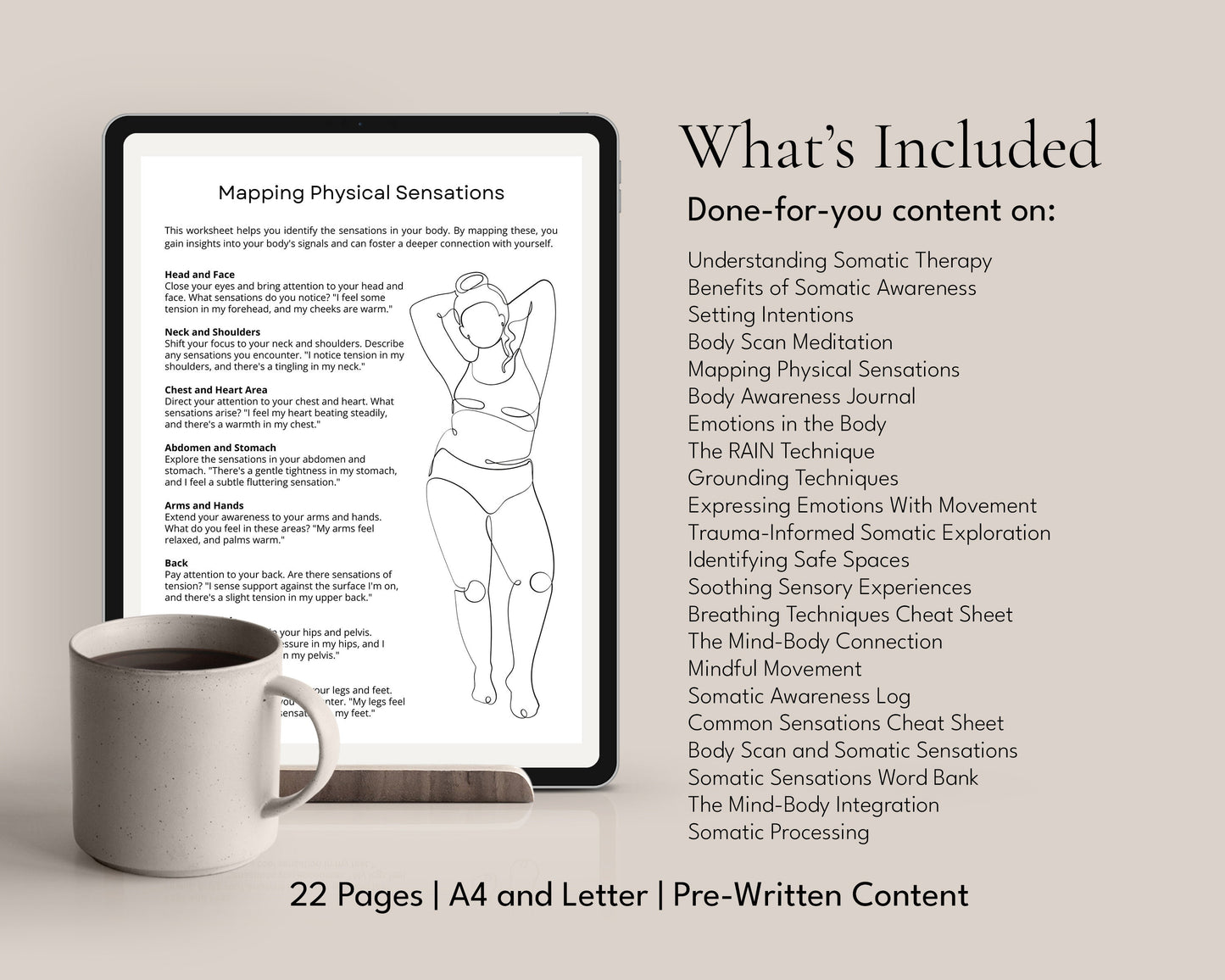 Somatic Therapy Worksheets – Canva Templates for Emotional Regulation & Trauma Healing