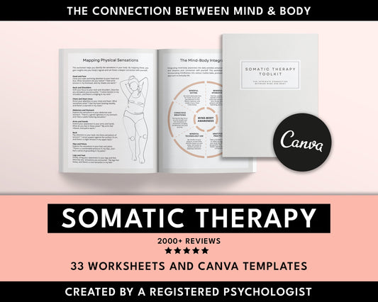 Somatic Therapy Worksheets – Canva Templates for Emotional Regulation & Trauma Healing