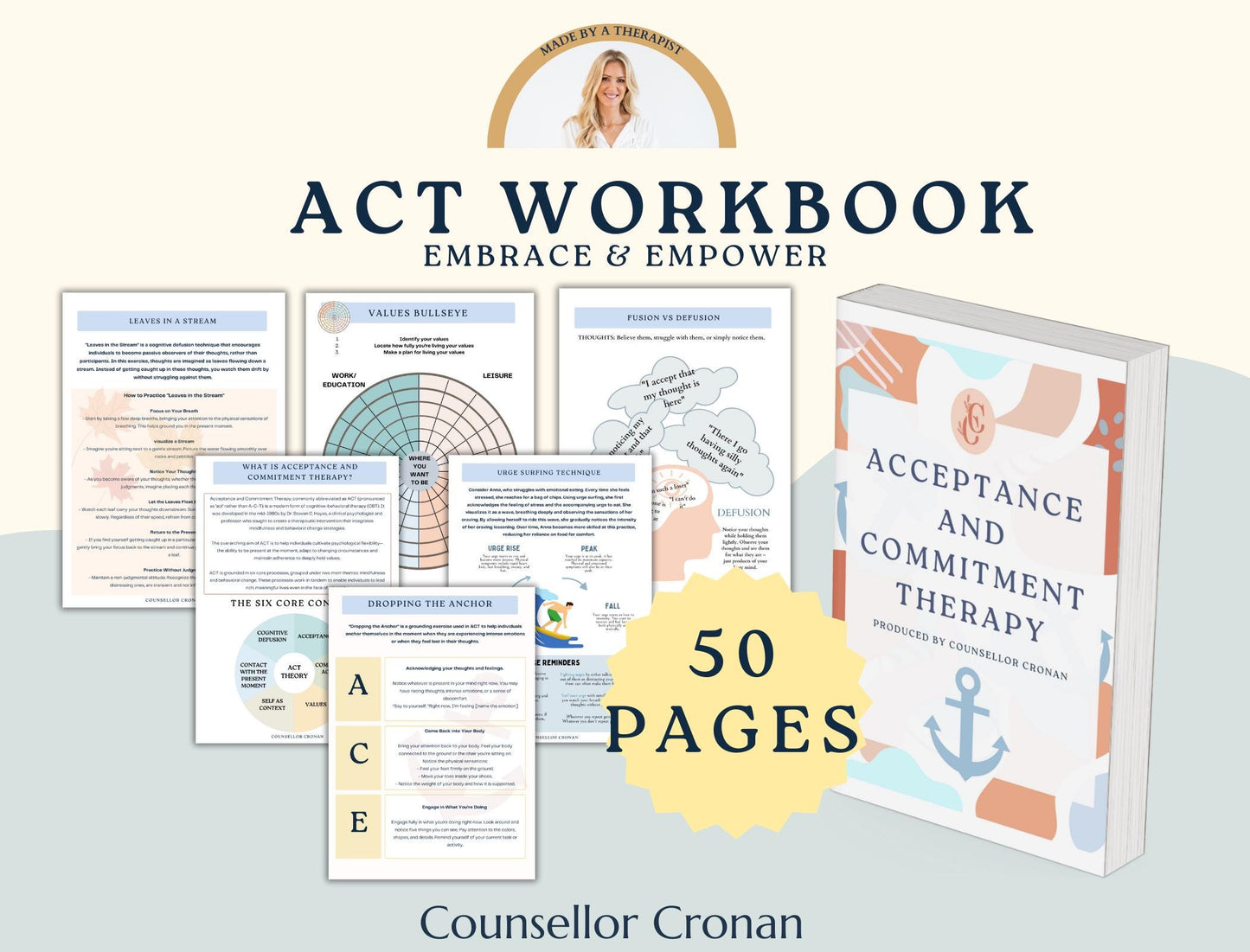 Empower Growth with ACT Tools — Acceptance Therapy Worksheets & Cards Bundle